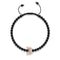 Crabe de mer de cristal | Or rose 18 carats et bronze à canon | Noir | Bracelet Charmballa en macramé
